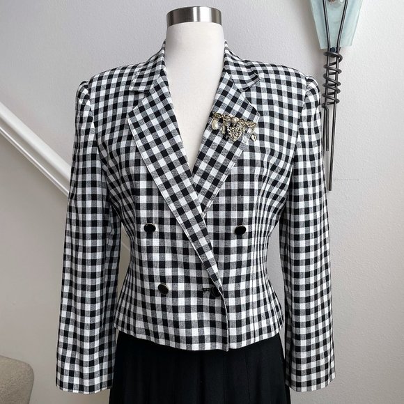Vintage 80s Gilmore Gingham Skirt Suit Set - Picture 2 of 10